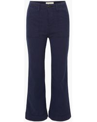 The Great The Army Mariner Stretch-lyocell And Cotton-blend Flared Trousers - Blue