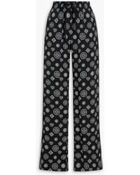 CASABLANCA - Printed Silk-Satin Wide-Leg Pants - Lyst