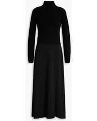 Vince - Cutout Cady-paneled Wool And Cashmere-blend Midi Dress - Lyst