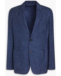 Mens Clothing Jackets Blazers Ermenegildo Zegna Cotton Crossover Blend Blazer Jacket in Light Blue Green for Men Save 28% 