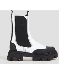 Ganni - Rubber And Leather Chelsea Boots - Lyst