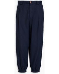 Giorgio Armani - Tapered Cashmere And Wool-blend Flannel Pants - Lyst