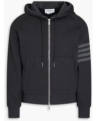 Thom Browne - Striped Waffle-Knit Cotton Zip-Up Hoodie - Lyst