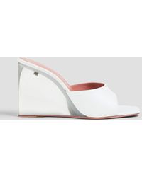 AMINA MUADDI - Lupita Leather Wedge Mules - Lyst
