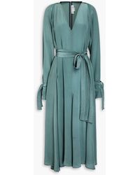 Victoria Beckham - Cutout Silk Crepe De Chine Midi Dress - Lyst