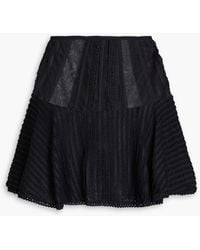 Charo Ruiz - Hamaty Tulle-Trimmed Lace Mini Skirt - Lyst