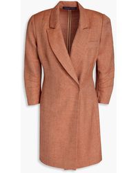 Zeynep Arcay - Wool And Silk-blend Tweed Mini Wrap Dress - Lyst