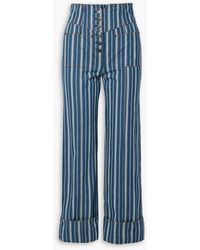 Ulla Johnson - Marlowe Striped High-rise Straight-leg Jeans - Lyst