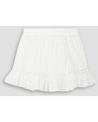LoveShackFancy - Baydar Embroidered Broderie Anglaise Cotton-voile Mini Skirt - Lyst