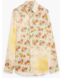 Marni - Hemd aus satin mit floralem print - Lyst