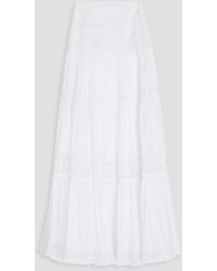 Charo Ruiz - Guipure Lace And Cotton-blend Voile Maxi Skirt - Lyst