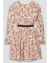 Jason Wu - Pleated Floral-print Silk Crepe De Chine Mini Dress - Lyst