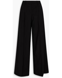 Theory - Pleated Wool-blend Wide-leg Pants - Lyst