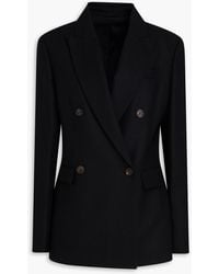 Brunello Cucinelli - Blazer aus filz aus einer woll-kaschmirmischung mit zierperlen - Lyst
