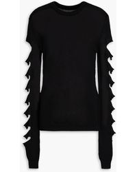 Rick Owens - Cutout Wool And Cotton-blend Sweater - Lyst