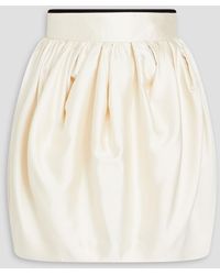 Zimmermann - Grosgrain-trimmed Wool And Silk-blend Duchesse-satin Mini Skirt - Lyst