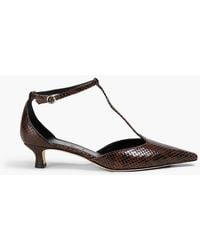 Aeyde - Liz Snake-effect Leather Pumps - Lyst