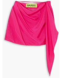 GAUGE81 - Himeji Draped Silk-satin Mini Skirt - Lyst