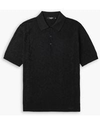 Versace - Jacquard-Knit Silk And Cotton-Blend Polo Shirt - Lyst