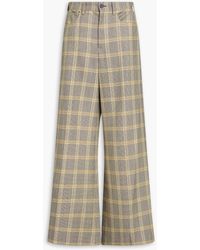 Marni - Checked Wool-blend Wide-leg Pants - Lyst