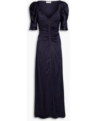 byTiMo - Ruched Satin-crepe Maxi Dress - Lyst