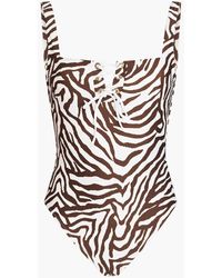 Heidi Klein - Zebra-print Stretch-piqué Underwired Swimsuit - Lyst