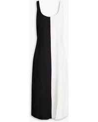 Solid & Striped - Anne-marie Satin-paneled Open-back Crepe Midi Dress - Lyst
