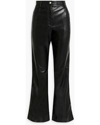 MSGM - Faux Leather Straight-leg Pants - Lyst