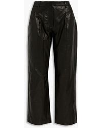 Rag & Bone - Leslie Pleated Leather Wide-leg Pants - Lyst