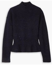 See By Chloé - Wool And Cotton-blend Turtleneck Peplum Sweater - Lyst