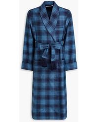 Derek Rose - Belted Checked Wool-twill Robe - Lyst