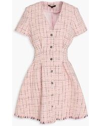 Maje - Minikleid aus tweed mit falten - Lyst