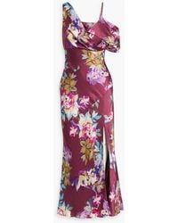 Nicholas - Finley Floral-print Hammered Silk-satin Maxi Dress - Lyst
