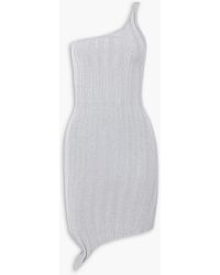 Ioannes - Serpent One-shoulder Ribbed-knit Mini Dress - Lyst