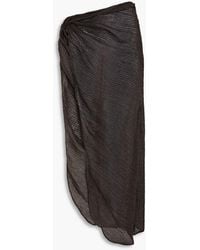 LeKasha - Draped Linen-gauze Maxi Skirt - Lyst