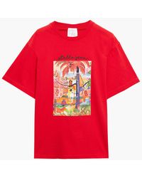 Stella Jean Printed Cotton-jersey T-shirt - Red