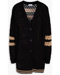 RED Valentino - Open-knit Cotton-blend Cardigan - Lyst