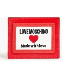 Love Moschino Kartenetui aus beschichtetem canvas und kunstleder mit stickereien - Rot