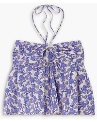 Isabel Marant - Gabao neckholder-oberteil aus baumwolle mit print und cut-outs - Lyst