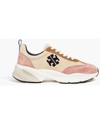 Tory Burch - Color-Block Suede Sneakers - Lyst