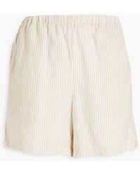 Rag & Bone - Maye Striped Modal And Linen-blend Shorts - Lyst