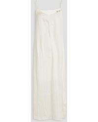 Maje - Lace-Trimmed Satin Midi Slip Dress - Lyst