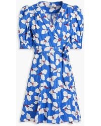 Diane von Furstenberg - Elodie Floral-print Cotton-jacquard Mini Dress - Lyst