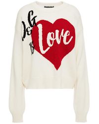 Dolce & Gabbana - Pullover aus einer kaschmirmischung mit intarsienmuster und metallic-effekt - Lyst