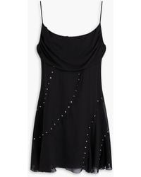 Alessandra Rich - Crystal-Embellished Silk-Georgette Mini Dress - Lyst