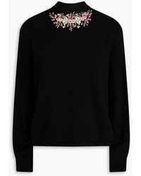 Valentino Garavani - Embellished Wool And Cashmere-blend Turtleneck Sweater - Lyst