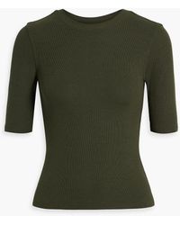 FRAME - Ribbed Modal-blend Jersey Top - Lyst