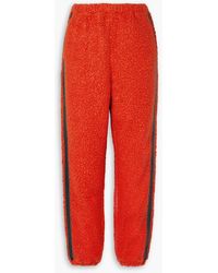 STAUD - Chutes Faux Leather-trimmed Fleece Track Pants - Lyst