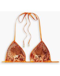 Tom Ford - Satin-trimmed Sequined Tulle Bra Top - Lyst