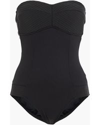 Seafolly Cutout Quilted Bandeau Swimsuit - Black